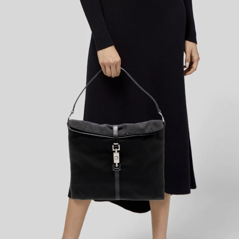Gucci Black Jackie Foldover Shoulder Bag
